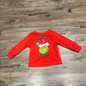 Dr. Seuss Kids Red Grinch Long Sleeve Tee